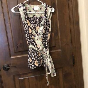 Anthropologie silk wrap top. Size 6